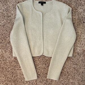 Ann Taylor Shimmering Cream Cardigan.